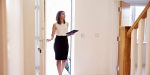 a realtor open the door