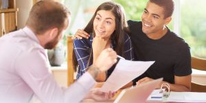 a couple happy with mortgage plan